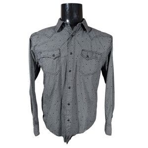 Moonshine Spirit Brad Paisley Black Atomic Star Western Pearl Snap Shirt Sz M